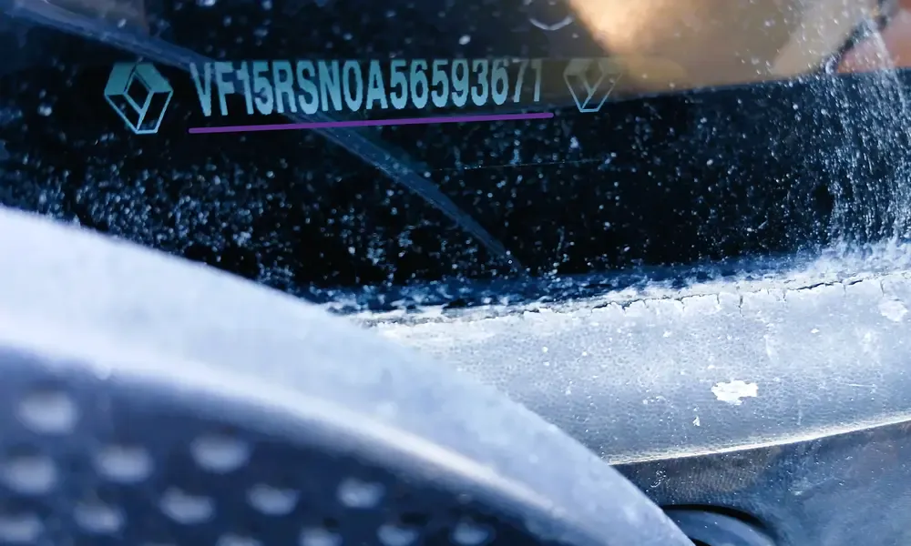 Renault Laguna VIN location on windshield for radio code retrieval