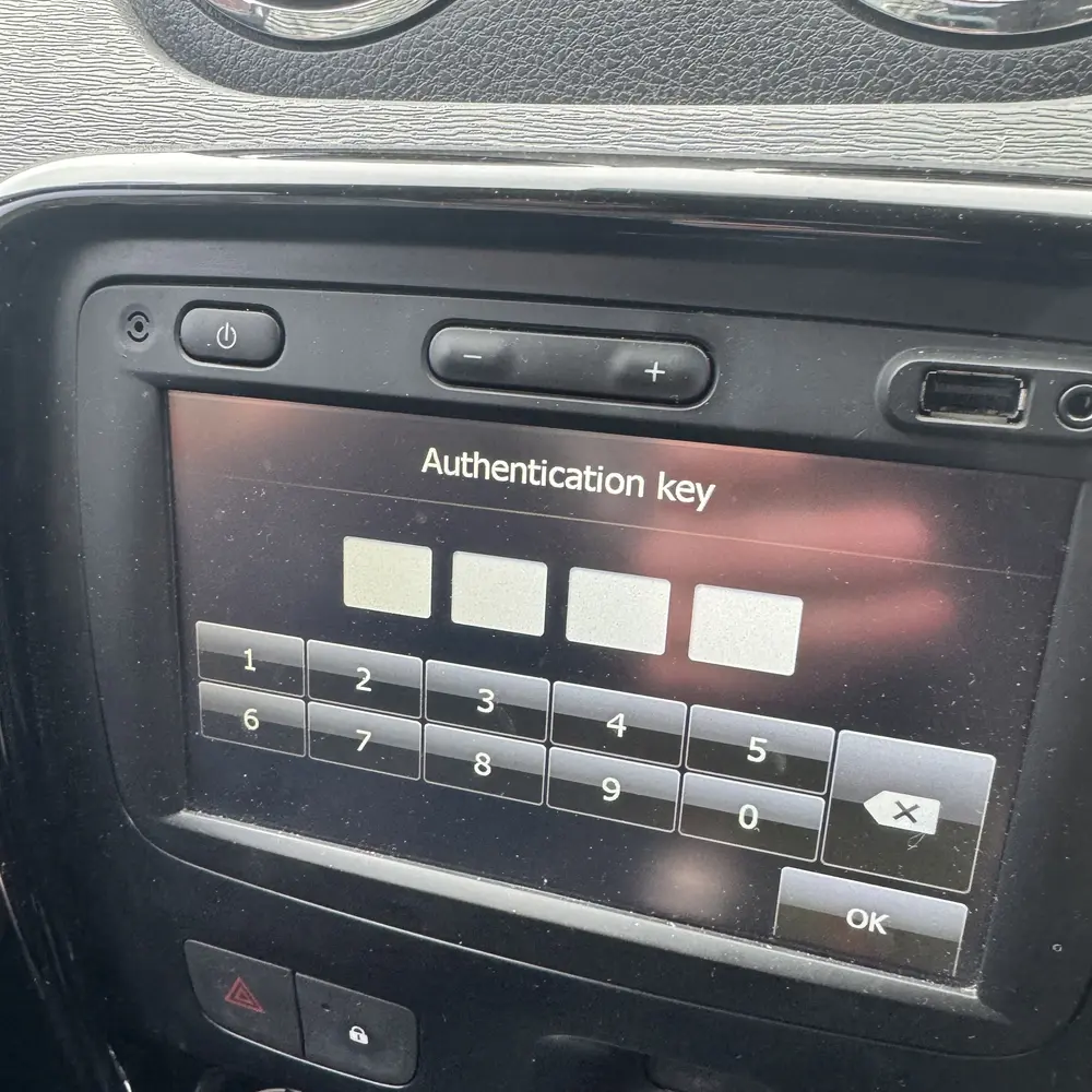 LG MediaNav Screen Requesting Authentication Key