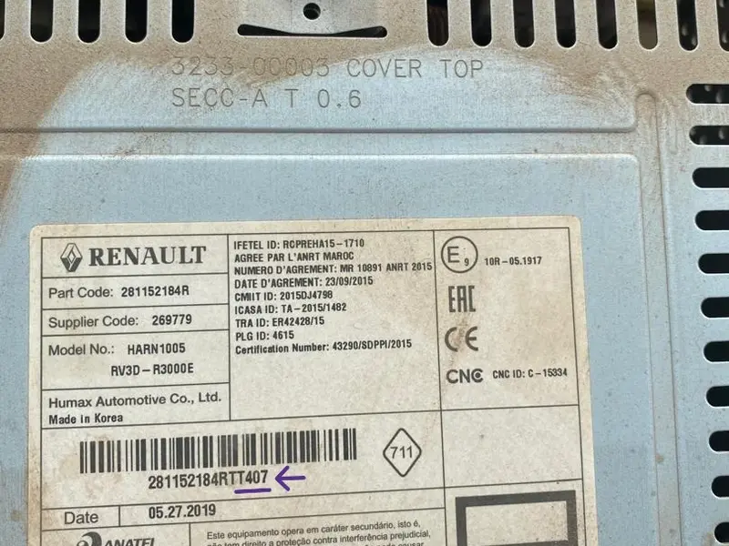 Renault Express Radio Pre-Code