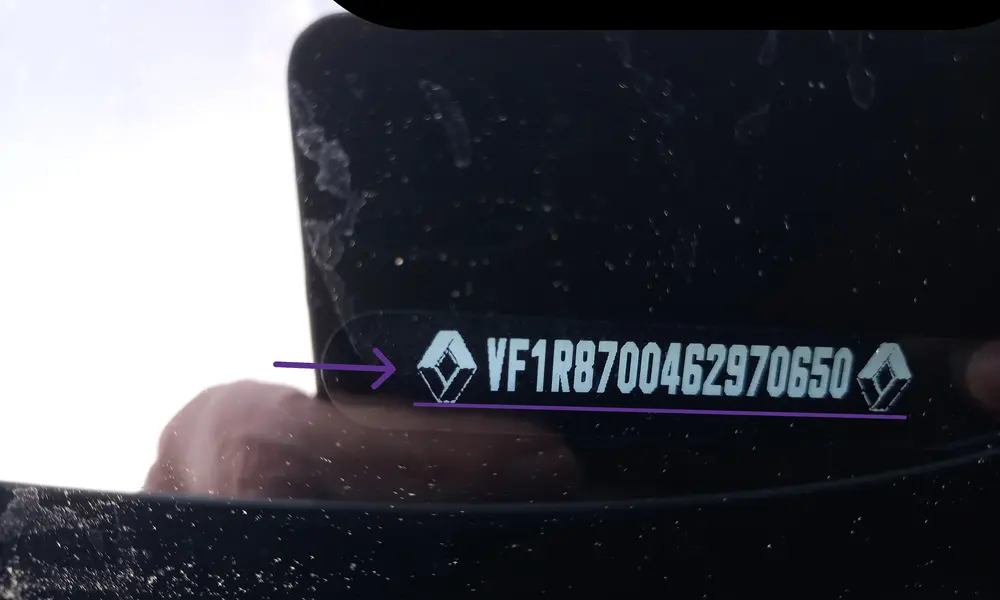 Renault Express VIN Location